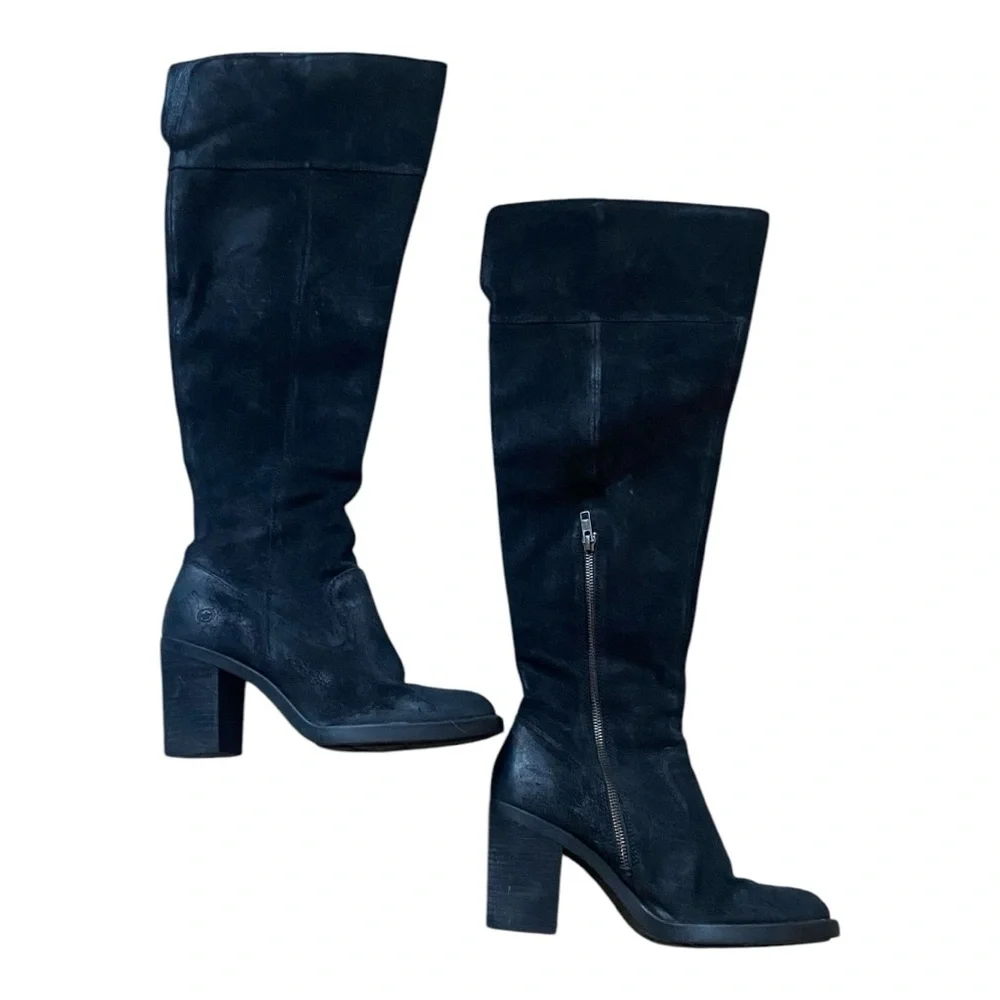 Born Kathleen‎ Black Leather Over the Knee Boots ❤️ SZ 9